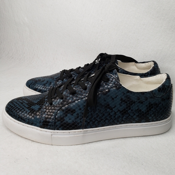 Kenneth Cole Kam Blue Synthetic Snakeprint Sneakers sz 10M - Picture 3 of 9